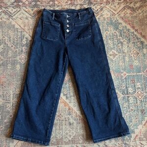 Dark Blue Wide-Leg Jeans